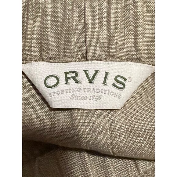 Orvis PXL (16P) Tan Linen Skirt and Button-up Shirt Set Career Comfortable Y2K - Picture 8 of 16